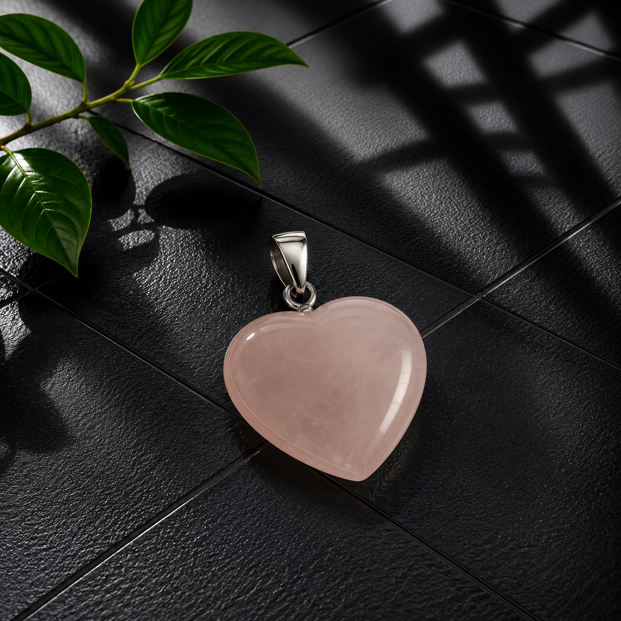 Rose Quartz Heart Pendant