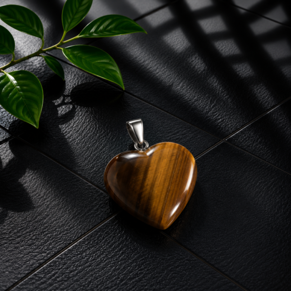 Tiger Eye Heart Pendant
