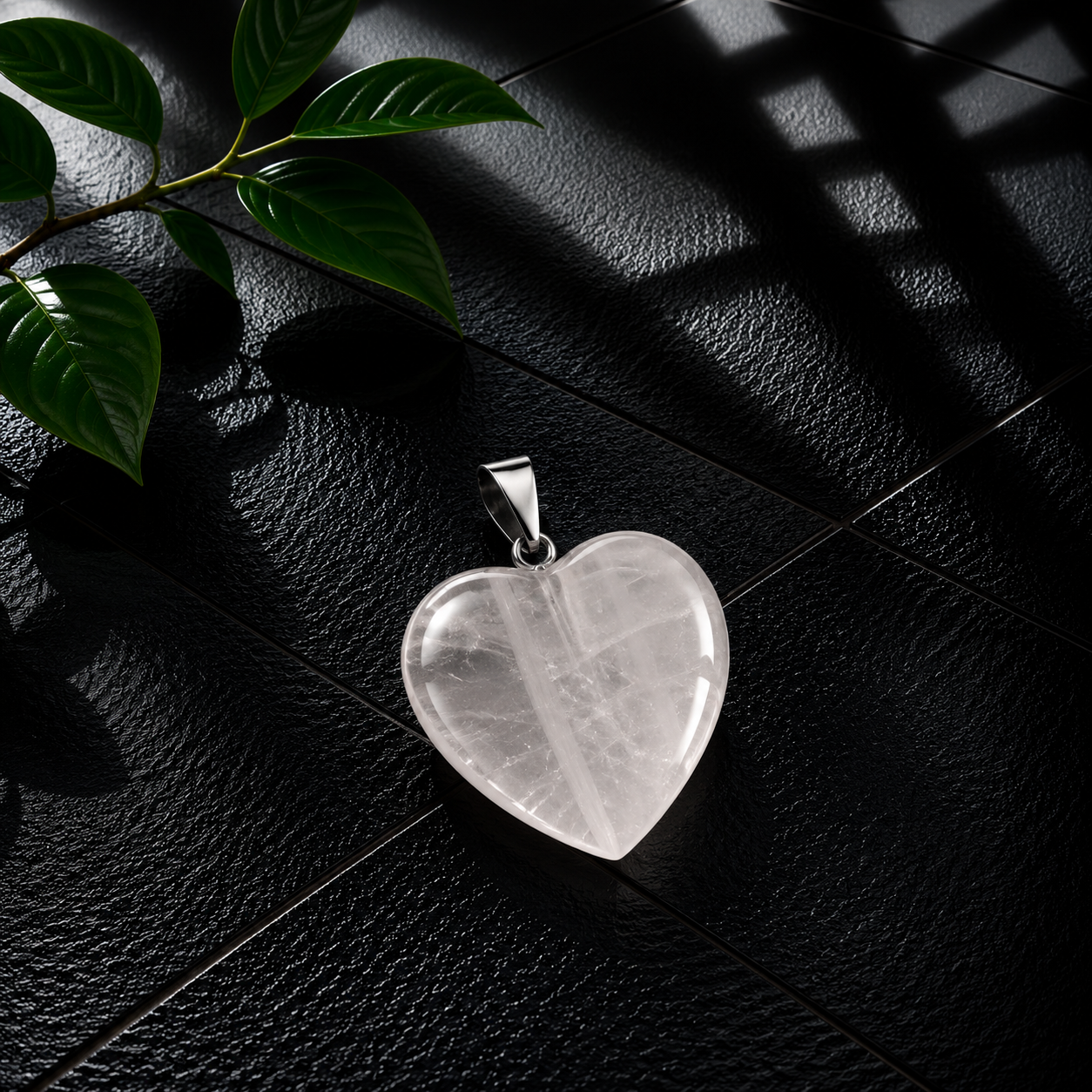 Crystal Quartz Heart Pendant