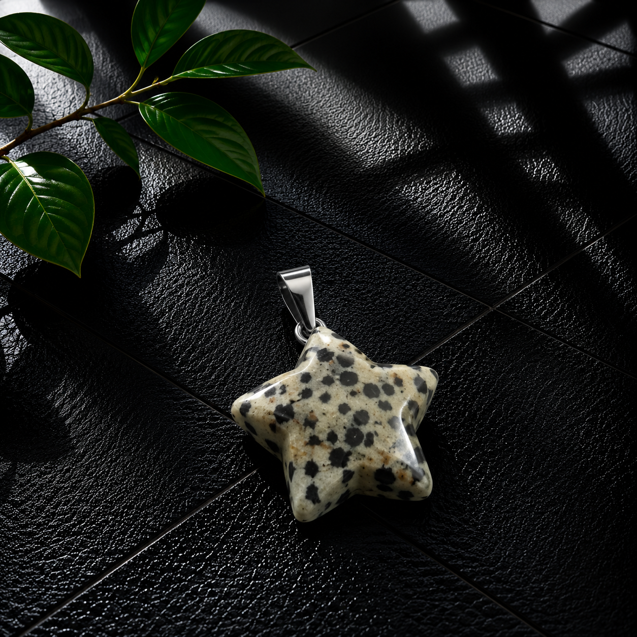 Dalmatian Jasper Star Pendant