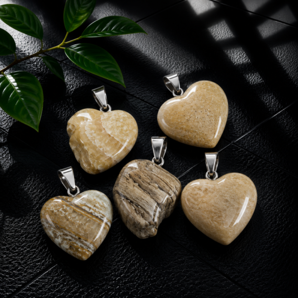 Dalmatian Jasper Heart Pendant