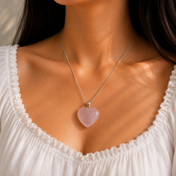 Rose Quartz Heart Pendant