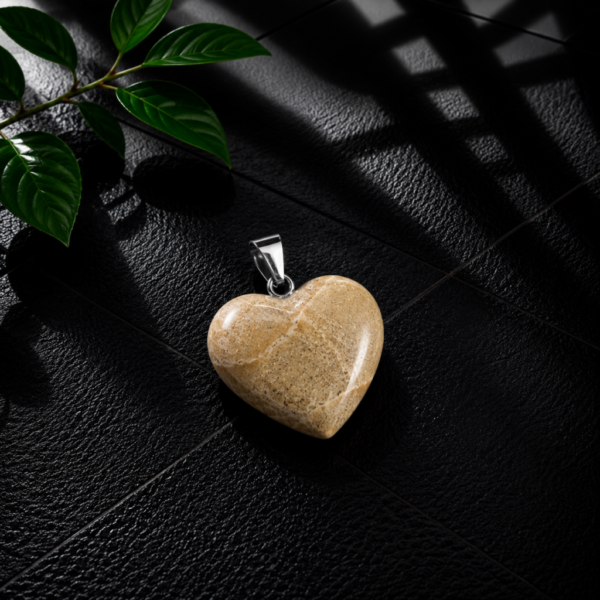Dalmatian Jasper Heart Pendant