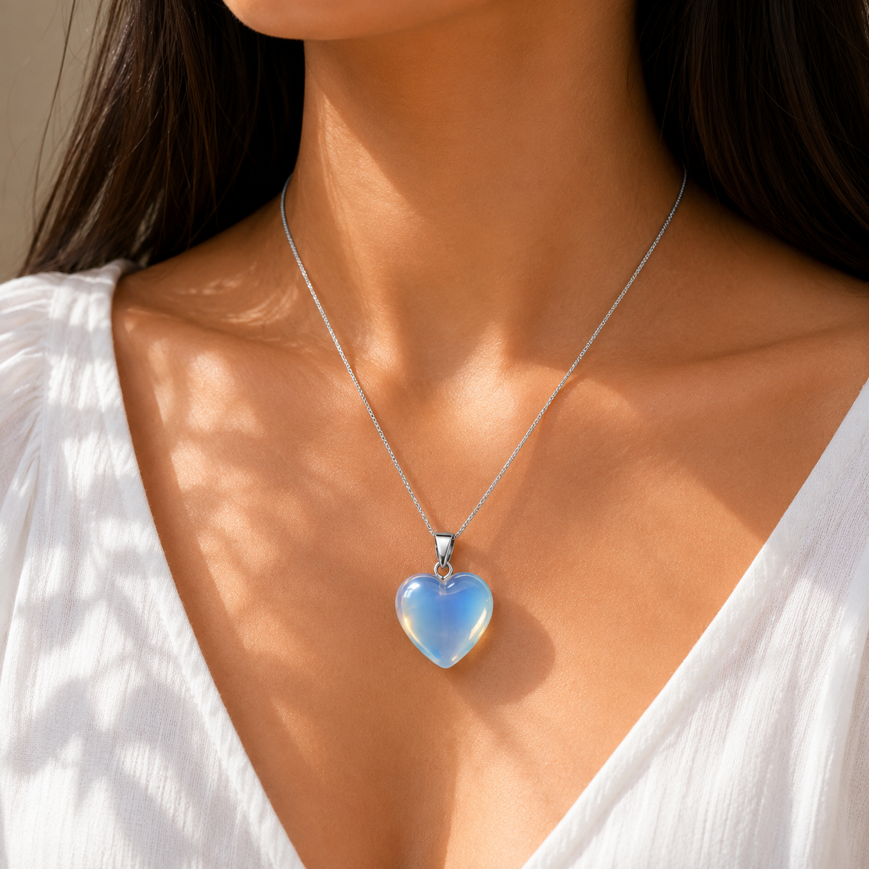 Opalite (Glass Heart) Pendant