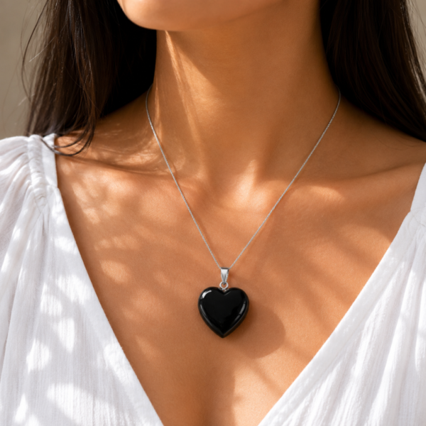 Black Oynx Heart Pendant